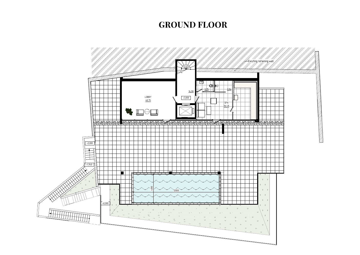 Ground floor · pool and spa
